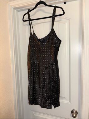 Morgan Taylor Black and white satin Slip and Robe